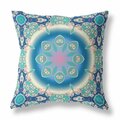 Palacedesigns 20 in. Jewel Indoor & Outdoor Zippered Throw Pillow Blue & Turquoise PA3659759